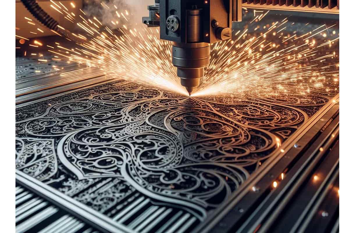 برش لیزر CNC طرحی زیبا روی فلز ایجاد کرده است